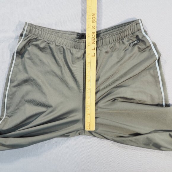 Athleta Jogger Pants Womens Medium Petite Sage Green Track White Stripe Athletic - Picture 8 of 11